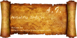 Antalfy Irén névjegykártya